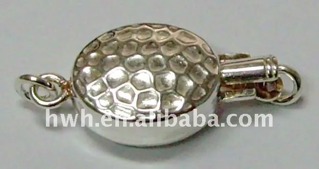 H678 Silver Jewelry Oval Box Clasp with single strand