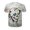 Custom Sublimation Tees Shirt Teen Boy Skull 3D Printing Short Sleeve T Shirt