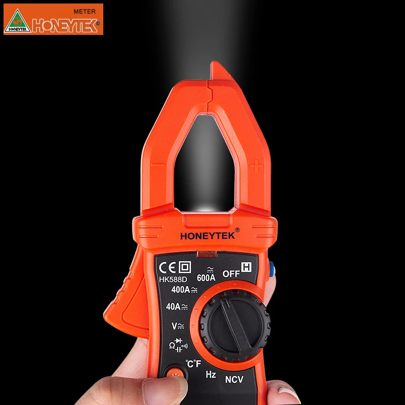 HK588D digital clamp multimeter multimetro display true RMS for accurate AC voltage current Overload protection temperature