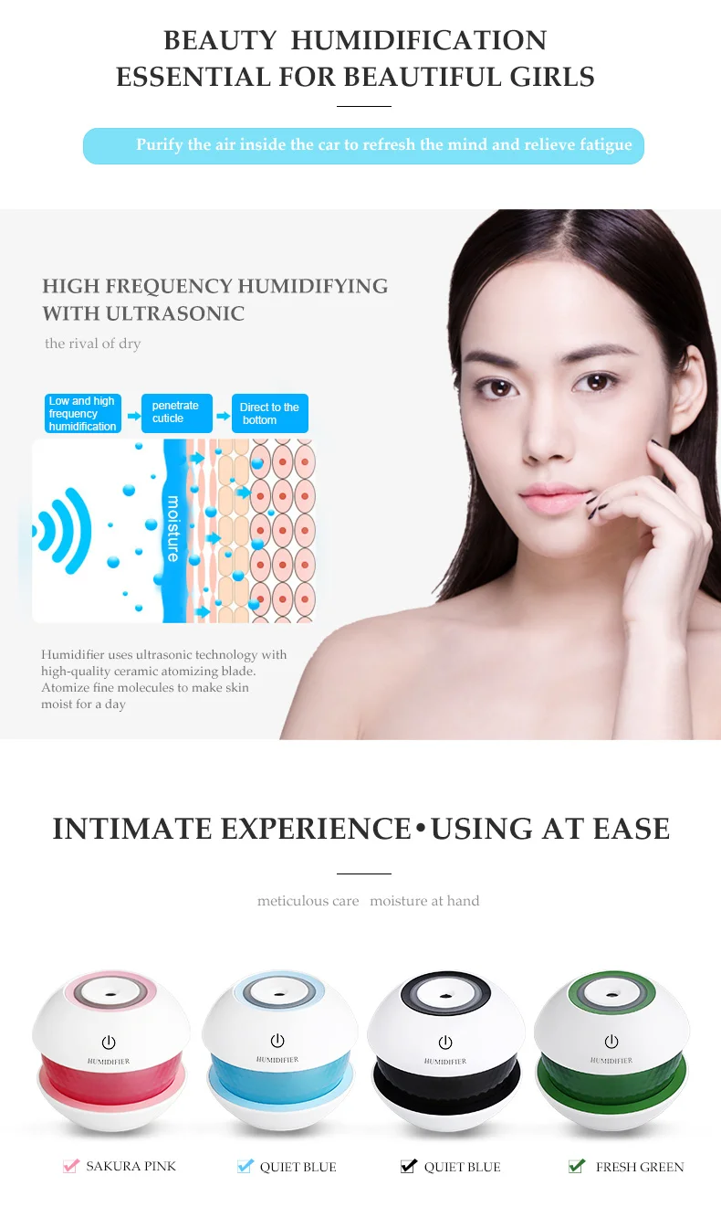 150ml electric moisture humidifier ultrasonic cool mist humidifer home air purifier with colorful led light