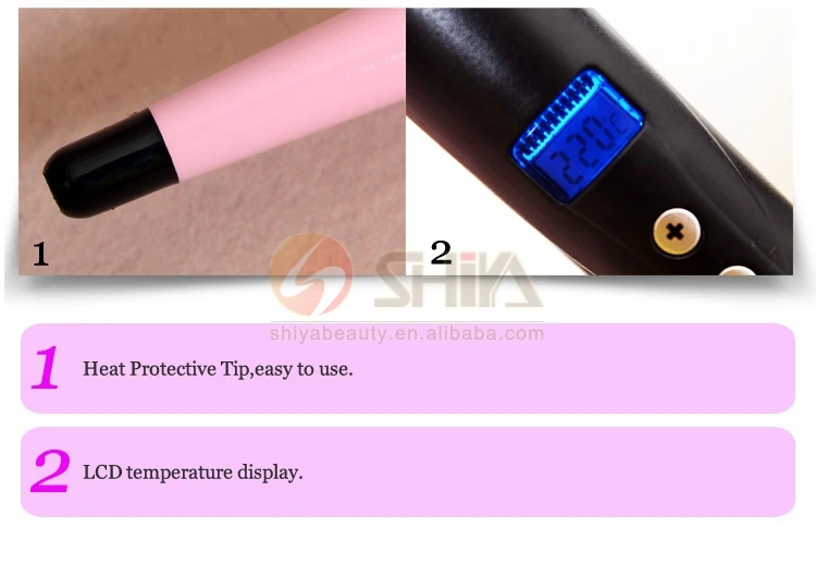 Ptc コーン マジック tec蒸気lcd ヘアカーラー で アメリカ として テレビ で見られる セラミック ローラー 問屋・仕入れ・卸・卸売り