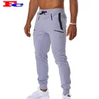 High elastane soft cotton comfortable men sweat pants slim fit warm up gym grey joggers
