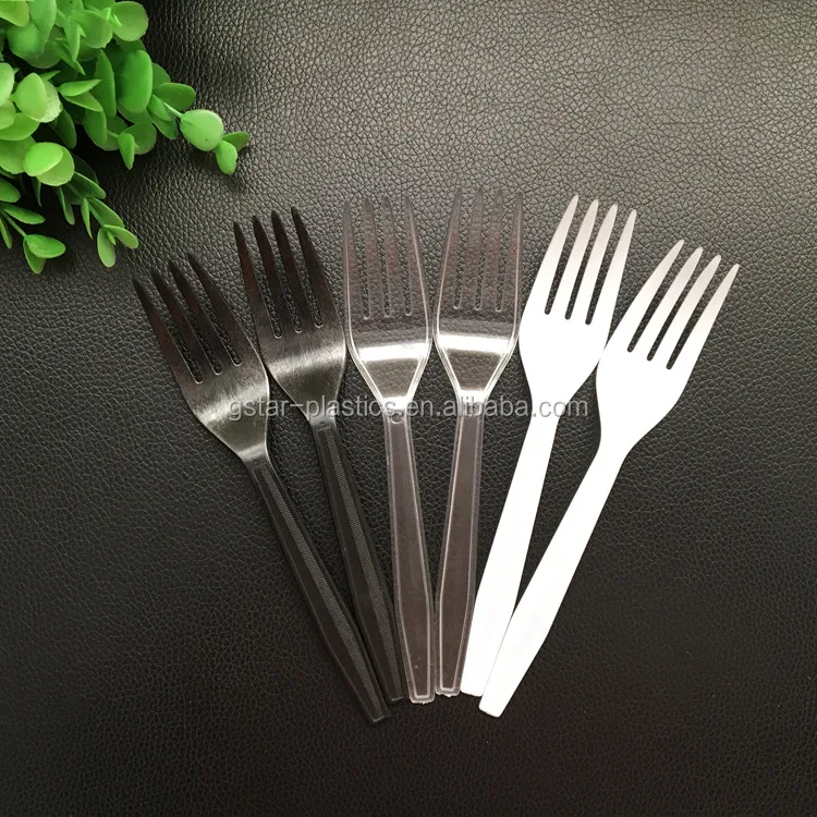 6" PS Disposable Plastic Forks Spoons Knives Western Cultery Sets in Restaurants and Kitchens