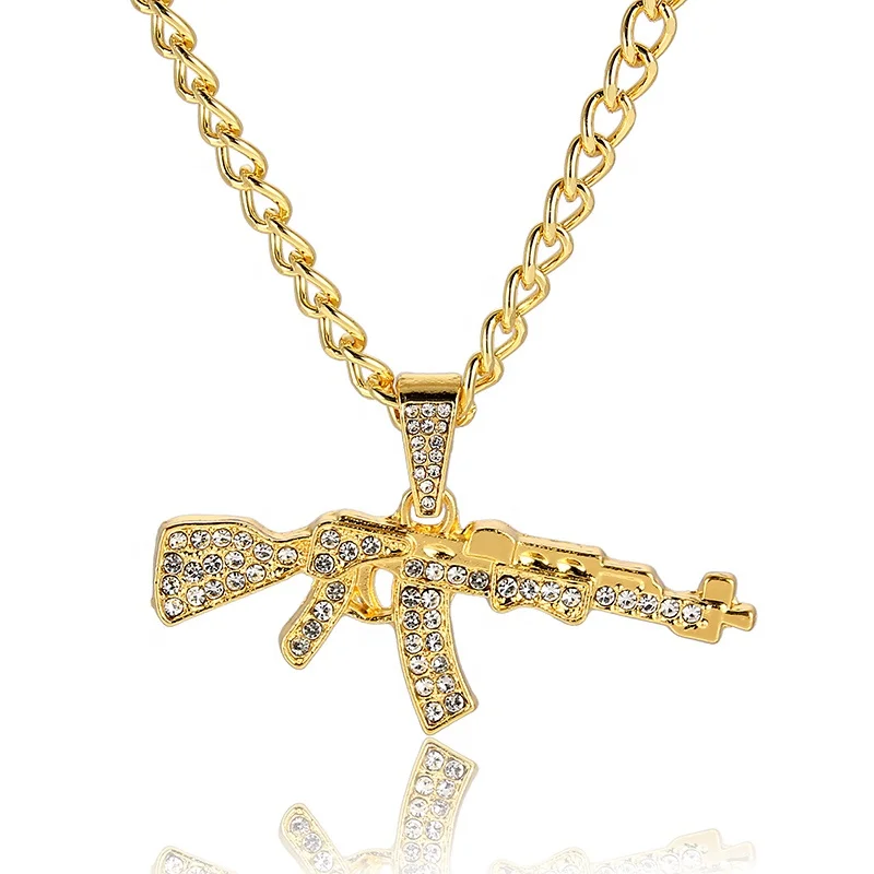 Fashion Cool AK47 Men Gun Pendant Necklace Jewelry Bling Bling for Men Hiphop Gold Necklace, Gold color
Fashion Cool AK47 Men Gun Pendant Necklace Jewelry Bling Bling for Men Hiphop Gold Necklace, Gold color