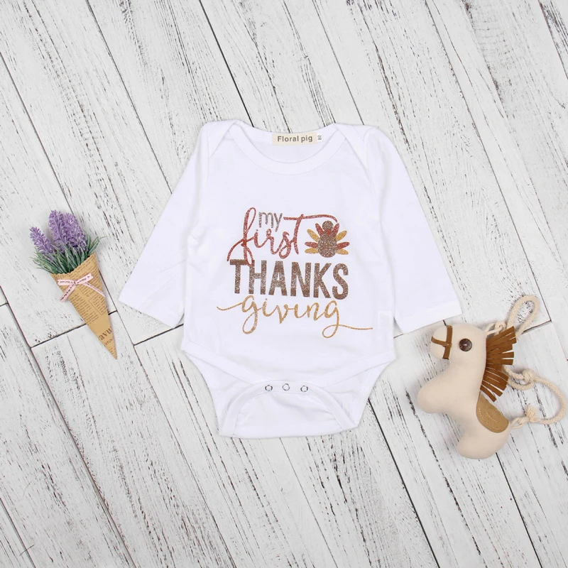 New Baby Girl Long Sleeve Jumpsuit Baby Boy Bodysuit Kids Thanksgiving Print Outfits Toddler Autumn Clothes (6)