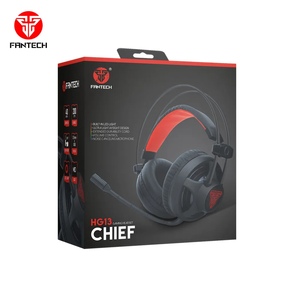 Best Selling Mid-Size Gaming Headphone Fantech HG13 for Professional Gaming Performance with RED Color Lighting - ANKUX.COM