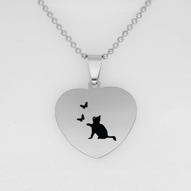 New Arrival Unisex Stainless Steel Animal Jewelry Cute Pet Cat Heart Pendant Necklace Dropshipping YP6613
New Arrival Unisex Stainless Steel Animal Jewelry Cute Pet Cat Heart Pendant Necklace Dropshipping YP6613