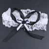 Single party sexy girl lace garter white bow decorated with black leg garter