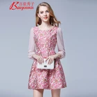 Women Outfit Long Sleeve Shoulder Bandage Sexy O-Neck Wide Leg Long casual Dress And Pink Floral Dress