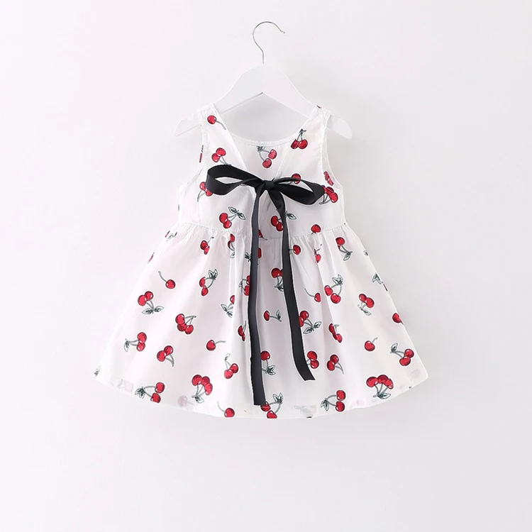 Sleeveless Vest Princess Party Dresses Casual Floral Dresses New Princess Cherry Printed Clothes Infant Dresses, As picture
Sleeveless Vest Princess Party Dresses Casual Floral Dresses New Princess Cherry Printed Clothes Infant Dresses, As picture