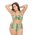 Printed Colored Hanger Swimwear Plus Size Swimwear Bikini for Fat Woman