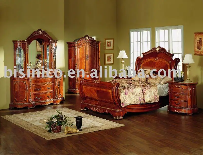 Classical Bedroom Sets Kingsize Bed Night Stand Dresser Mirror