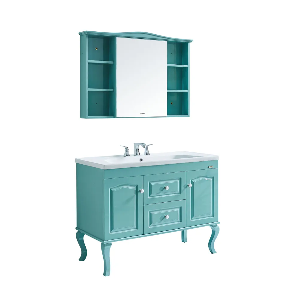 N1M11G03-E ANNWA Foshan Furniture Freestanding Olive Green Solid Bathroom Cabinet