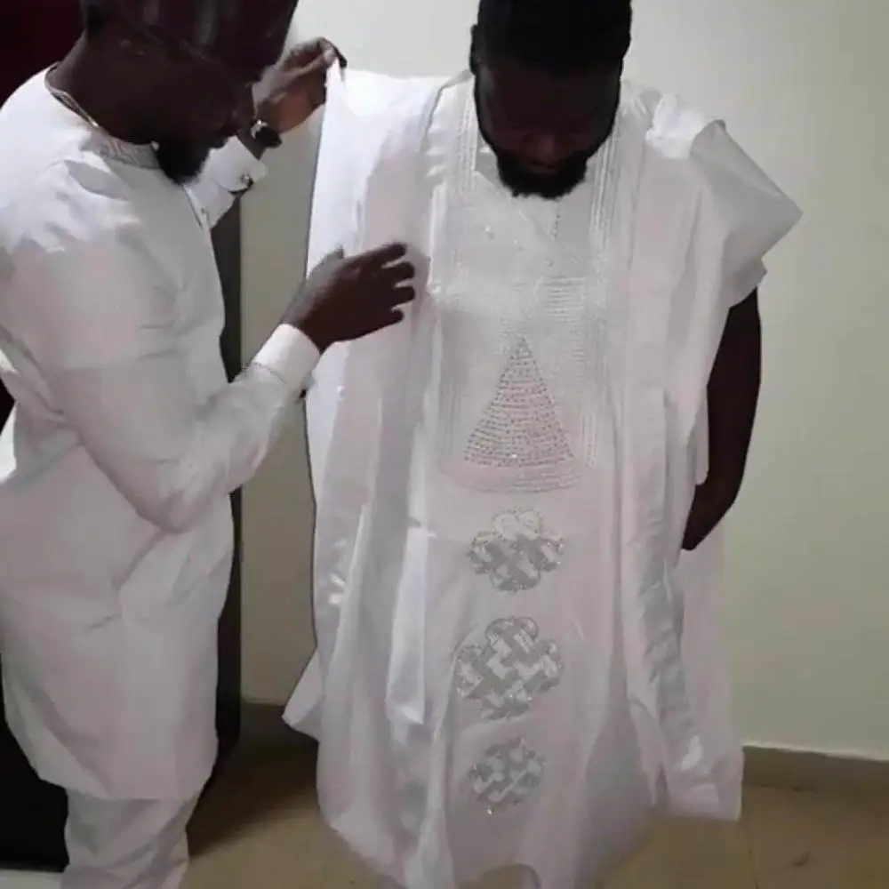 H & D wholesale long sleeve African clothing Men's white African Wear clothing 3 piece set
H & D wholesale long sleeve African clothing Men's white African Wear clothing 3 piece set