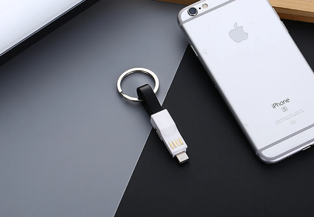 Portable 3in1 magnetic micro usb cable with keychain fast keyring usb data magnetic cable for IOS for Android for Type C device - ANKUX.COM
