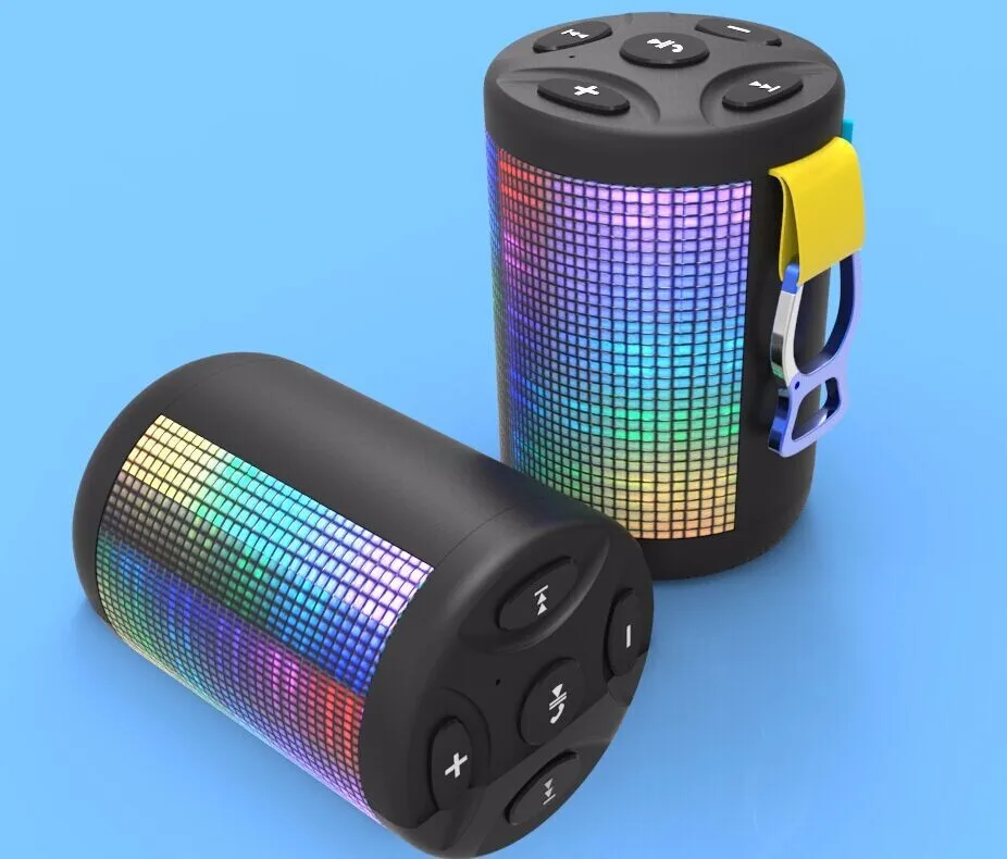 outdoor music mini portable waterproof wireless bluetooth speaker with led light