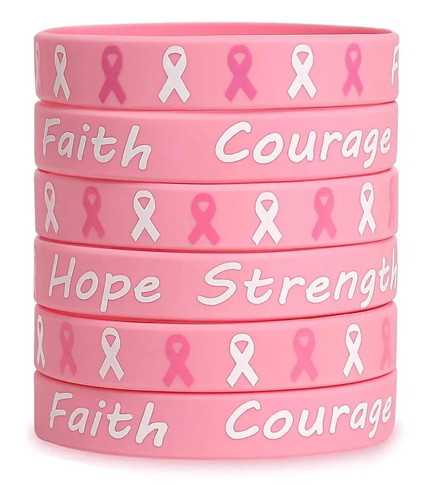 Браслеты из розовой ленты с раком молочной железы-Вера Надежда