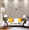 toprate silver round DIY large hands design wall clock for modern home goods