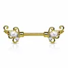 Beautiful Gems Jewelled Gold Nipple Rings