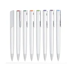 plastic metallic silver custom logo ball pen