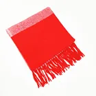 Polyester and cotton mixed tassel scarf with warm feeling