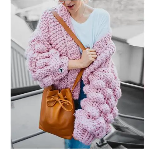 Girl Hand Knitted Cardigans Women Sweater 2018 Autumn Winter Thick Warm Jumper Lantern Long Sleeve V Neck Outwear Top, As picture
Girl Hand Knitted Cardigans Women Sweater 2018 Autumn Winter Thick Warm Jumper Lantern Long Sleeve V Neck Outwear Top, As picture