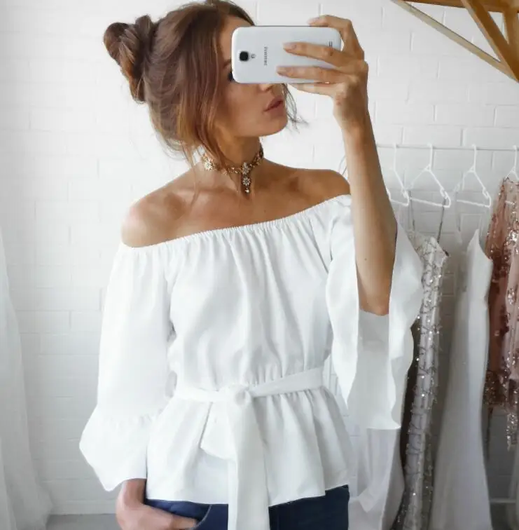 fashion woman summer off shoulder tops female white chiffon bandage batwing sleeve blouse, White;black;wine red;light orange
fashion woman summer off shoulder tops female white chiffon bandage batwing sleeve blouse, White;black;wine red;light orange
