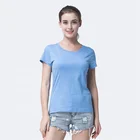 Byval Girls v-neck 100% cotton t shirt women clothing wholesale custom t shirts made in China