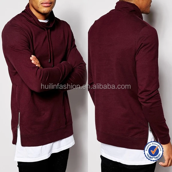 mens longline zip hoodie