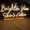 Custom portable free standing cafe neon sign transparent acrylic backboard custom letter sign led light outdoor waterproof