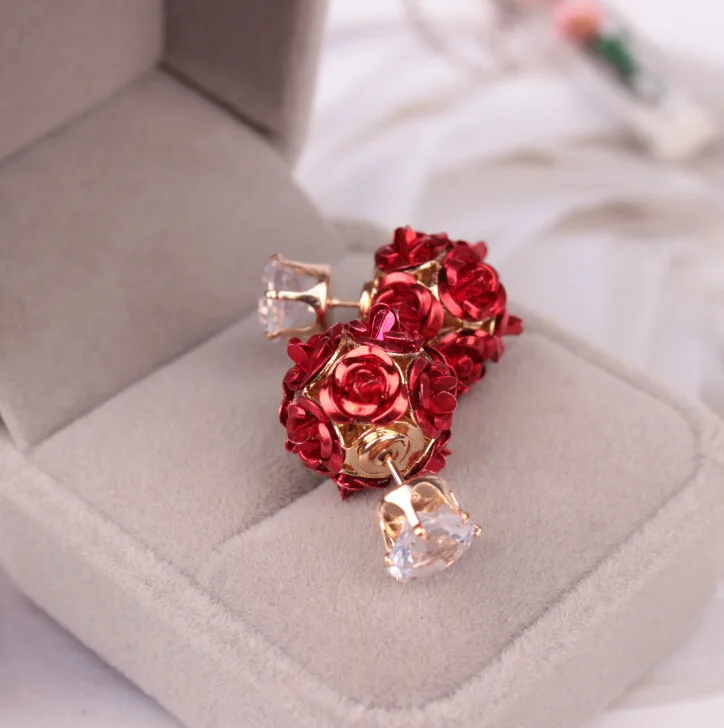 New hot - selling rose zircon double - sided earrings popular in Europe and the United States double - sided earrings
New hot - selling rose zircon double - sided earrings popular in Europe and the United States double - sided earrings
