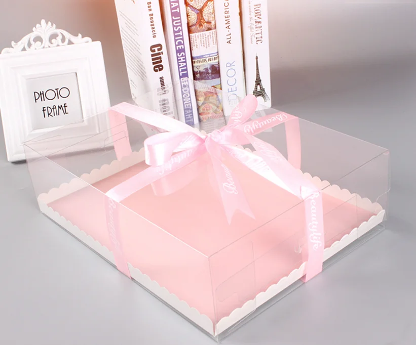中国供应商批发定制标志长方形蛋糕盒透明pvc透明生日蛋糕包装食品级