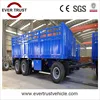 2018 China low price tri-axle 20 ton 30 ton drawbar flatbed full trailer for Ethiopia