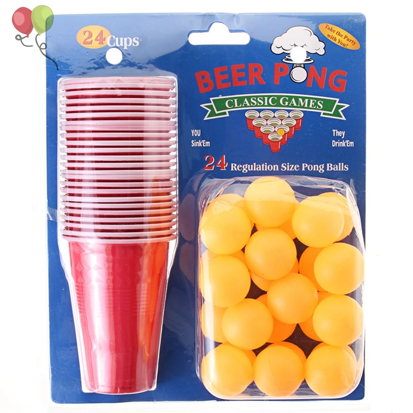 Entertainment Board Game BeerPong Kit 24 PongBalls and 24 Red Cups Fun Party Drinking Toy KJ001, Orange ball+red cups
Entertainment Board Game BeerPong Kit 24 PongBalls and 24 Red Cups Fun Party Drinking Toy KJ001, Orange ball+red cups