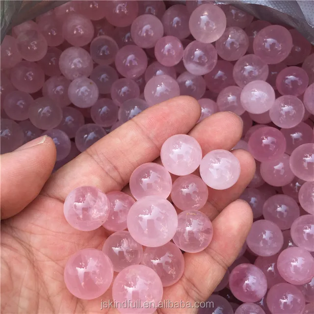 wholesale natural small rose cyrstal ball bead crystal spheres