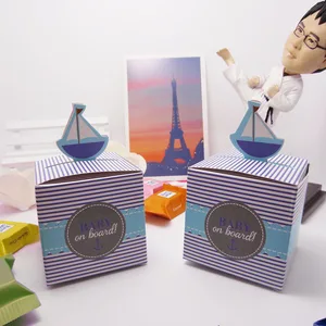 sailboat design baby gift boxes baby shower favor box