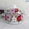 russian enamel cookware with full flower decal