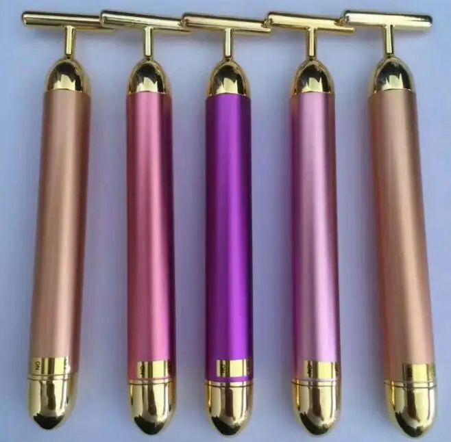 Personal care Roller massager T shape face lift 24k golden beauty bar electric vibration for women facial slimming, Gold
Personal care Roller massager T shape face lift 24k golden beauty bar electric vibration for women facial slimming, Gold