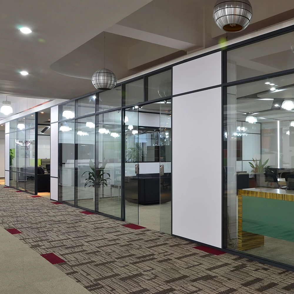 86mm Thickness High Partition Aluminum Frame Divider Trade Assurance Customized Office Full Height Partition Glass Wall Buy Office Glass Wall