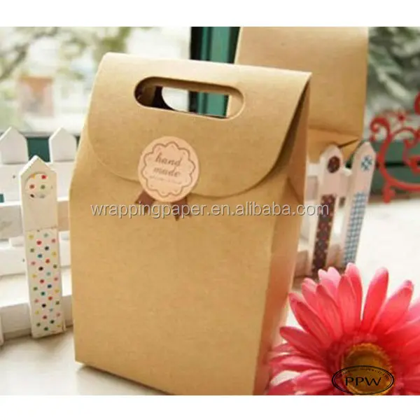recycled brown paper bag kraft paper bag with clear window craft