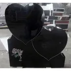 SHS Professional Technology Modern European Gravestone China Heart Shaped Beautiful Black Headstone