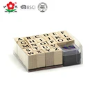 pvc box packed kids stamp set mini wooden alphbet stamps