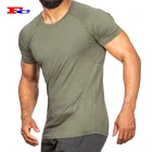 High Quality 180gsm Muscle Fitted Sportswear Cotton Spandex Sports Gym Dry Fit T Shirt