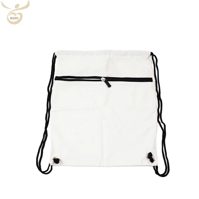 old fashion canvas cloth big zipper bags backpack, drawstring