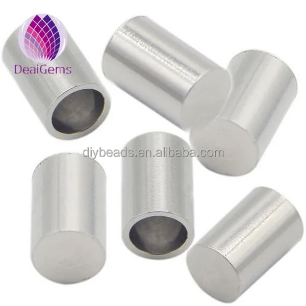 Stainless steel tube leather cord 6x4mm jewelry end caps for making bracelet, Silver
Stainless steel tube leather cord 6x4mm jewelry end caps for making bracelet, Silver