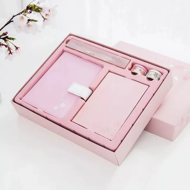 hot selling pu agenda planner notebook gift set with pen and