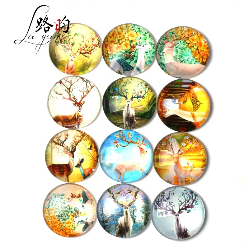 LUYUN 30mm Wild Animal Elk Sika Deer Reindeer Series Design Glass Custom Made Fridge Magnets
LUYUN 30mm Wild Animal Elk Sika Deer Reindeer Series Design Glass Custom Made Fridge Magnets