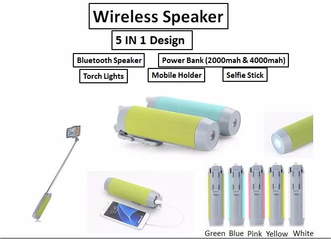 bt speaker with torch & power bank