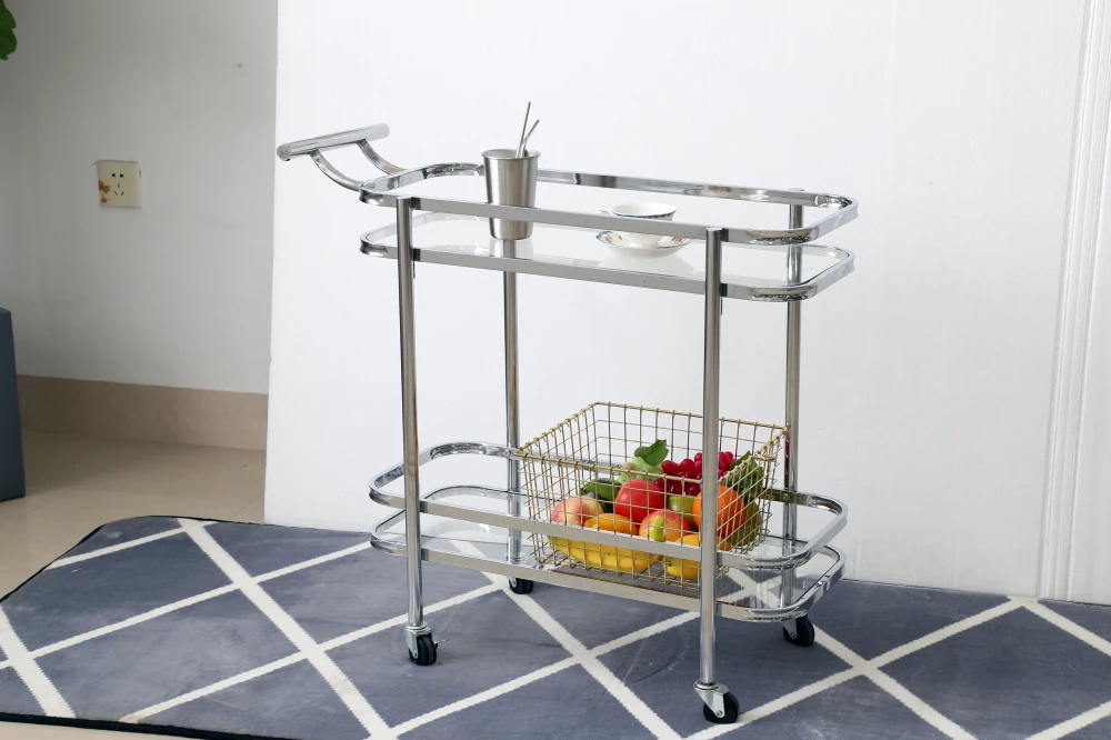 European metal trolley kitchen furniture  home kitchen trolley with wheels