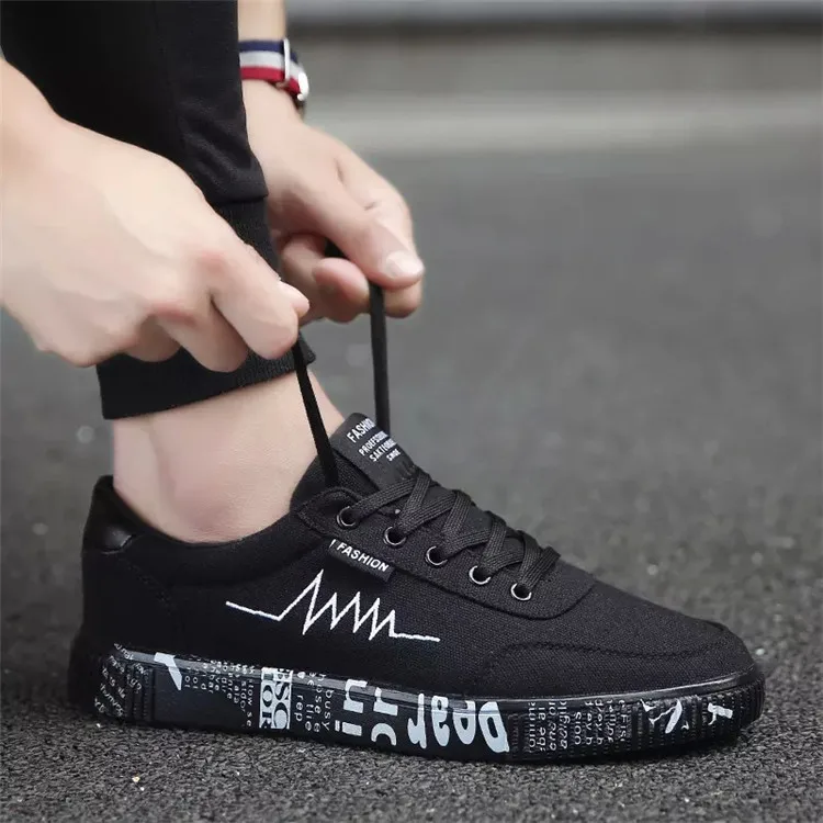 Summer New Style Casual Breathable Canvas Shoes Men's Sports Shoes Sneakers, Black/white/brown
Summer New Style Casual Breathable Canvas Shoes Men's Sports Shoes Sneakers, Black/white/brown
